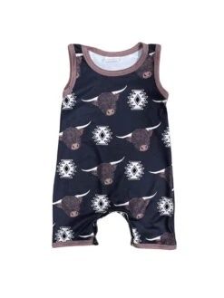 Wander Wild Boys Longhorn Baby Romper -Sydney So Sweet WanderWildBoysLonghornBabyRomperWhite