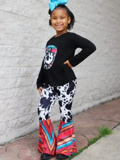 5 Pack Of 6" Grosgrain Summer Brights Seasonal Colors Girls Hair Bows -Sydney So Sweet WesternCactusCowhideSerapeBells3