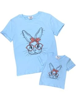Mommy And Me - Smart Bunny Blue Matching Tops -Sydney So Sweet WhiteMomandMeSmartBunnyBlueTops jpg f0eeea06 a0d8 4f95 b030 af71f311cc8b