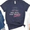 Will Roll For Coffee Dog Mom Graphic T-Shirt 1 Will Roll For Coffee Dog Mom Graphic T-Shirt -Sydney So Sweet WillRollforCoffeeHeatherNavy