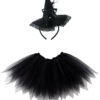 Black Pixie Witch Costume Set For Adults & Plus Size – Tutu Skirt & Headband Hat – Magical Outfit For Halloween & Cosplay -Sydney So Sweet WitchPixieTutuCostume 1 1