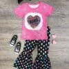 XOXO Hot Pink Acid Wash Top & Black Heart Bell Bottoms Outfit 2 XOXO Hot Pink Acid Wash Top & Black Heart Bell Bottoms Outfit -Sydney So Sweet XOXOHotPinkAcidWashTop BlackHeartBellBottomsOutfit
