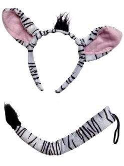 Zebra Headband Ears & Tail, Kid Or Adult Size Costume Accessories