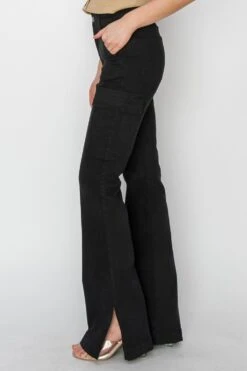 RISEN Full Size High Rise Side Slit Cargo Bootcut Jeans -Sydney So Sweet a174d178 00cc 4126 9c71 c2667a5c1ede Max