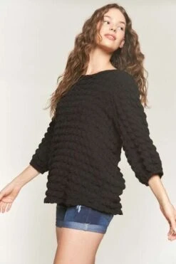 ADORA Bubble Texture Round Neck Blouse -Sydney So Sweet a28633d7 afa2 432c 8923 261f4995aba1 Min