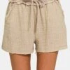 Zenana Washed Frayed Hem Drawstring Shorts -Sydney So Sweet a34457e8 0ca2 4431 96a8 47f0abeba489 Max