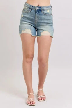 Judy Blue High Rise Washed Fly Stitch Detail And Destroy Denim Shorts -Sydney So Sweet a3c6e793ccb940e0a4660c59a77982e3 Max Origin