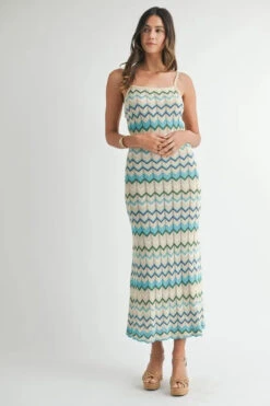 MABLE Lightweight Pointelle Chevron Knit Maxi Dress -Sydney So Sweet a44441b285c14078b810a6529dde6027 Max Origin