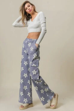 BiBi Flower Printed Side Pocket Wide Pants -Sydney So Sweet a5d258fefb654056b958b055a7480983 Max Origin