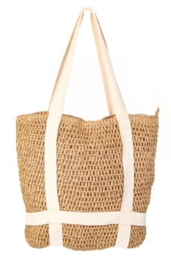 Fame Straw Braided Hat Carrier Tote Bag