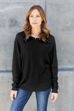 Double Take Full Size Round Neck Long Sleeve Top -Sydney So Sweet a76d2cc8 7f0e 4219 bc8b 0bd197417cea Min