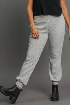 Umgee Full Size High Rise Elastic Waist Knit Joggers With Pockets Plus Size -Sydney So Sweet a798f460 8086 4bd8 8952 d5c37182921e Min