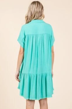 Mittoshop Linen Blend Button Down Shirt Mini Dress -Sydney So Sweet aa6f29d5 0638 45ec b065 045742c5a1bd Min