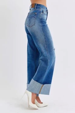 Judy Blue Full Size Distressed High Waist Wide Leg Jeans -Sydney So Sweet aa97e9a6 591b 4d62 81cc 00bc00c24cc1 Max