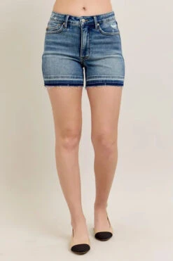 Judy Blue Mr Tummy Control Vintage Wash Release Hem Shorts