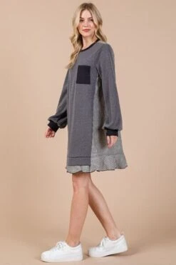 Ces Femme Striped Patchwork Round Neck Terry Sweatshirt Dress -Sydney So Sweet ad243500 4f27 475c 90ac 690ce75dddbc Min