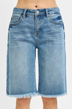 RISEN Tummy Control Mid Rise Fit Bermuda Denim Shorts -Sydney So Sweet ad7cbaf3ce4e47e58b3411957c6a4a06 Max Origin