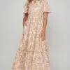 She + Sky Printed Notched Woven Tiered Pintuck Maxi Dress With Side Pockets -Sydney So Sweet ae4be7b8 fb88 4426 a995 f182567c5d2c Max