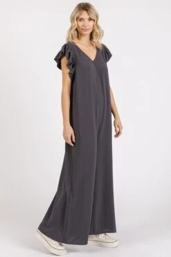 Mittoshop V-Neck Ruffled Cap Sleeve Wide Leg Jumpsuit -Sydney So Sweet aebdfa84 2347 4456 a032 8ae6c2822485 Min