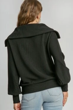 Umgee Full Size Ribbed Knit Half Zipper Sweatshirt Plus Size -Sydney So Sweet af49de90 3eb9 4015 9b1f a763ab1a6b19 Max