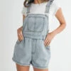 MABLE Square Neck Ruffle Shoulder Denim Overall Romper -Sydney So Sweet afefab3f2eb640faaccb1eefd5f41d05 Max Origin