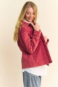 Davi & Dani Quilted Button Down Shacket With Chest Pockets -Sydney So Sweet b1367f97 c107 4bba b79f 24b521f527ba Max