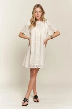 ADORA Ruffled Eyelet Round Neck Dress -Sydney So Sweet b1e9ed46 bb7b 4502 a0e2 c7d73e36f175 Min