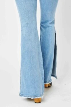 Judy Blue Full Size Mid Rise Raw Hem Slit Flare Jeans -Sydney So Sweet b25040dd 1bea 4fe7 a3b5 9d0c3e504c29 Min