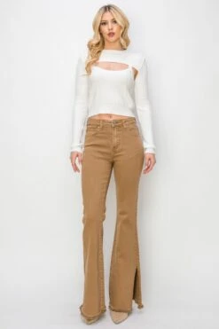 RISEN Bailey Full Size High Waist Side Slit Flare Jeans -Sydney So Sweet b2ae2a64 2177 4078 af92 9436ae9156df Max