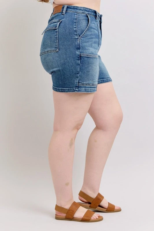 Judy Blue Full Size High Rise Denim Shorts Plus Size 9 Judy Blue Full Size High Rise Denim Shorts Plus Size - Image 7
