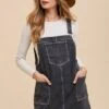 Annie Wear Wide Strap Denim Overall Dress With Pockets