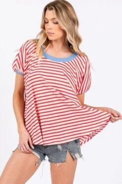Ces Femme Striped Round Neck Short Sleeve T-Shirt -Sydney So Sweet b67c4a7e 0951 47bd 8b0f 17ff2cffcb5a Min