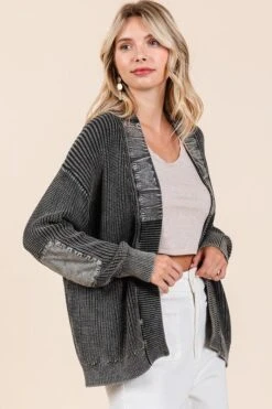 Mittoshop Contrast Patch Open Front Mineral Wash Cardigan -Sydney So Sweet b6c4d3db 0e80 4392 934e f2d7a90d1528 Max