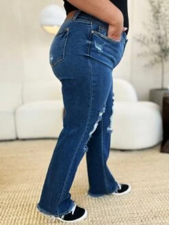 Judy Blue Full Size Mid Rise Distressed Raw Hem Jeans -Sydney So Sweet b802d080 df0e 489c 9307 1b444c776857 Max