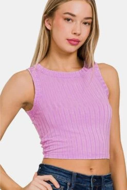 Zenana Ribbed Round Neck Cropped Tank -Sydney So Sweet b8245c2e 09e0 441e ab8f 19664cfd3371 Max