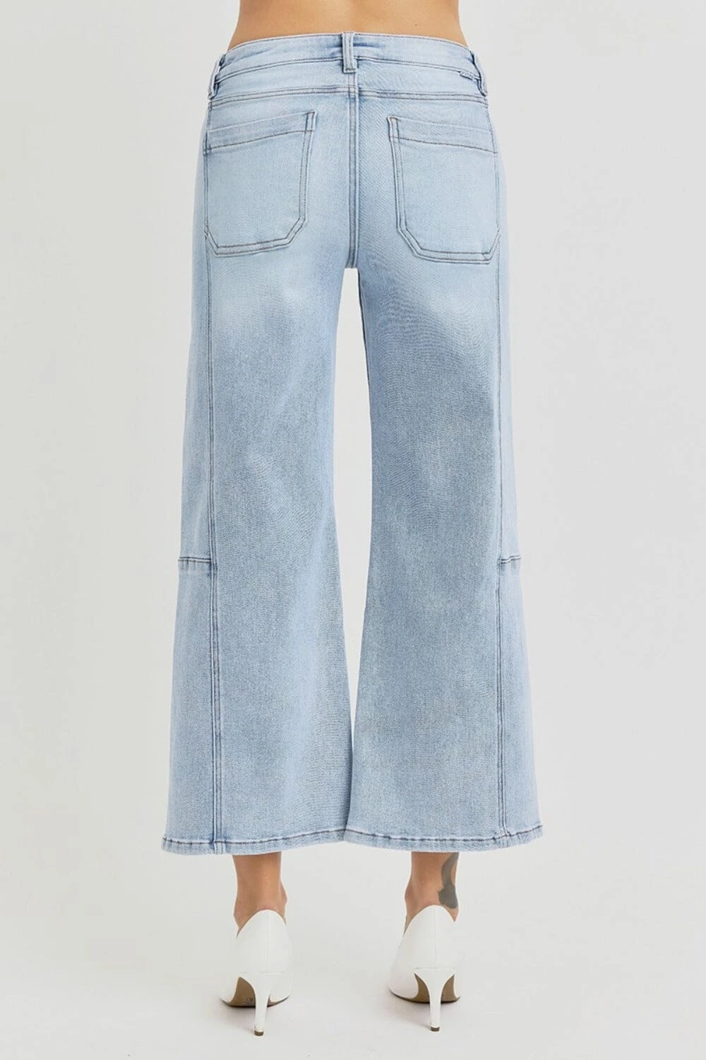 RISEN Full Size High Rise Seamed Detail Wide Leg Crop Jeans 4 RISEN Full Size High Rise Seamed Detail Wide Leg Crop Jeans - Image 2