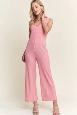 ADORA Ribbed V-Neck Wide Leg Jumpsuit With Pockets -Sydney So Sweet bec3c877 a67c 48e9 82db 1e8a89e46a3b Max