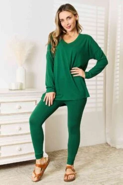 Zenana Lazy Days Full Size Long Sleeve Top And Leggings Set -Sydney So Sweet bf816df3e73640a69d11e92b6a35591f Min