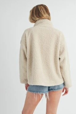 Aemi + Co Fake Two Pieces Turtleneck Sherpa Jacket With Pockets -Sydney So Sweet bf8f24a6 cc5c 487c 91fc b6a96f0480ab Max