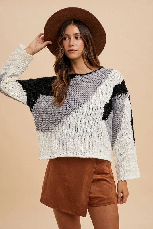 Annie Wear Color Block Drop Shoulder Sweater 3 Annie Wear Color Block Drop Shoulder Sweater