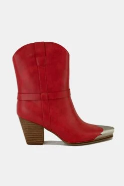 Beast Fashion Faux Leather Metal Toe Ankle Boots -Sydney So Sweet c015b70e 36bd 4315 ab37 2095a5487a39 Max