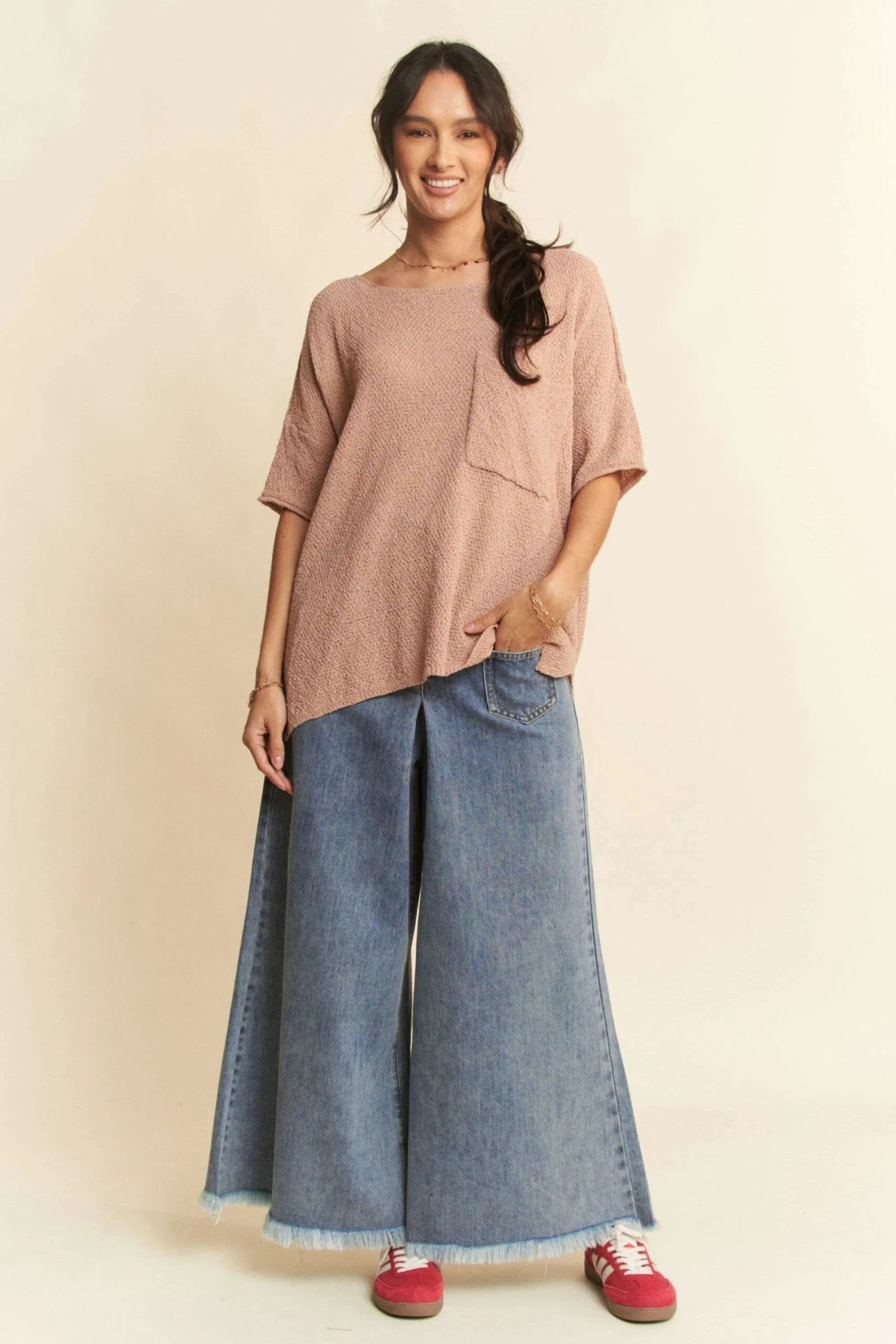 Davi & Dani Patch Pocket Wide Leg Culotte Jeans 8 Davi & Dani Patch Pocket Wide Leg Culotte Jeans - Image 6