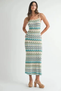 MABLE Lightweight Pointelle Chevron Knit Maxi Dress -Sydney So Sweet c2dc1ce70635424298a1c09820f1999c Max Origin