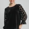 Umgee Polka Dot Lace Long Sleeve Round Neck Blouse -Sydney So Sweet c3000f8c 01a9 4f61 a371 2c32a71b9291 Max