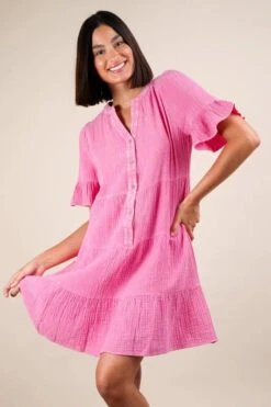 VERY J Plus Size Mineral Washed Woven Mini Dress -Sydney So Sweet c5b3f12e662748a19f2245990354c089 Max Origin