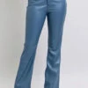 Judy Blue Full Size High Waist Tummy Control Faux Leather Bootcut Pants Plus Size