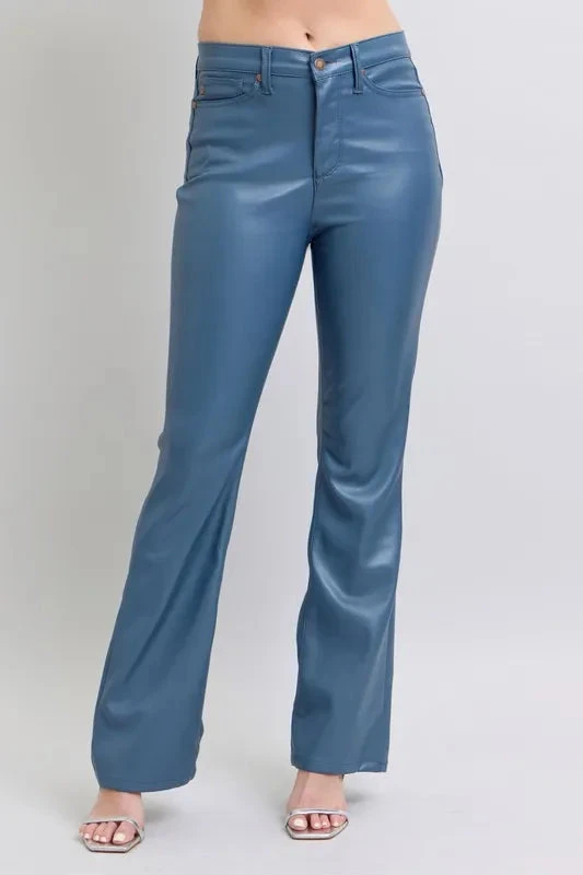 Judy Blue Full Size High Waist Tummy Control Faux Leather Bootcut Pants Plus Size 3 Judy Blue Full Size High Waist Tummy Control Faux Leather Bootcut Pants Plus Size