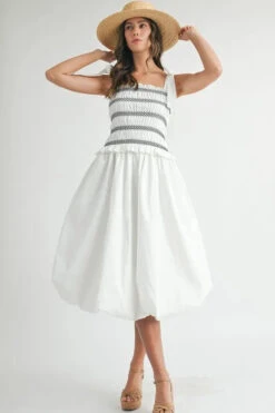 MABLE Smocked Bodice Bubble Midi Dress -Sydney So Sweet c7e3150a488848638a6815aaf54ae3ec Max Origin