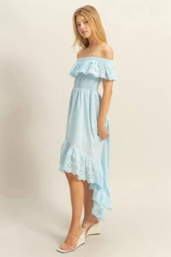 HYFVE High-Low Eyelet Ruffled Off-Shoulder Dress -Sydney So Sweet c8b599e9 bda0 4840 85cc e1ac82ab61c3 Max Origin