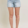 Judy Blue Full Size Frayed Hem High Rise Denim Shorts With Pockets Plus Size -Sydney So Sweet c97c6f1d 3688 4bca 8d88 76fe21a1eb05 Max